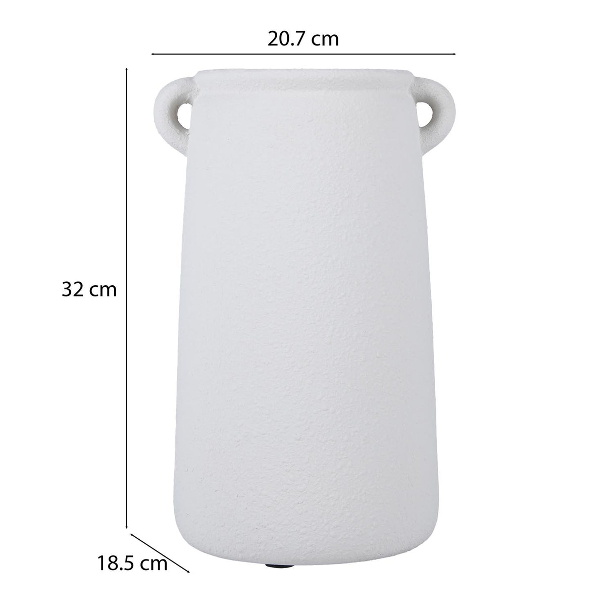 Decorative Trapeze Stoneware Vase Large- Beige