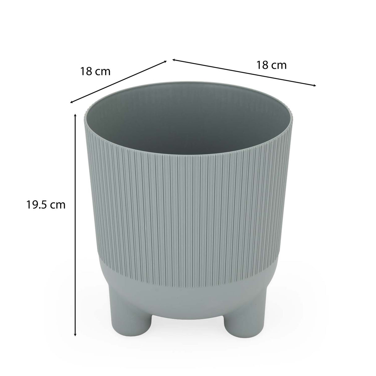 Recycled Mini Fluting Planter 15cm- Green