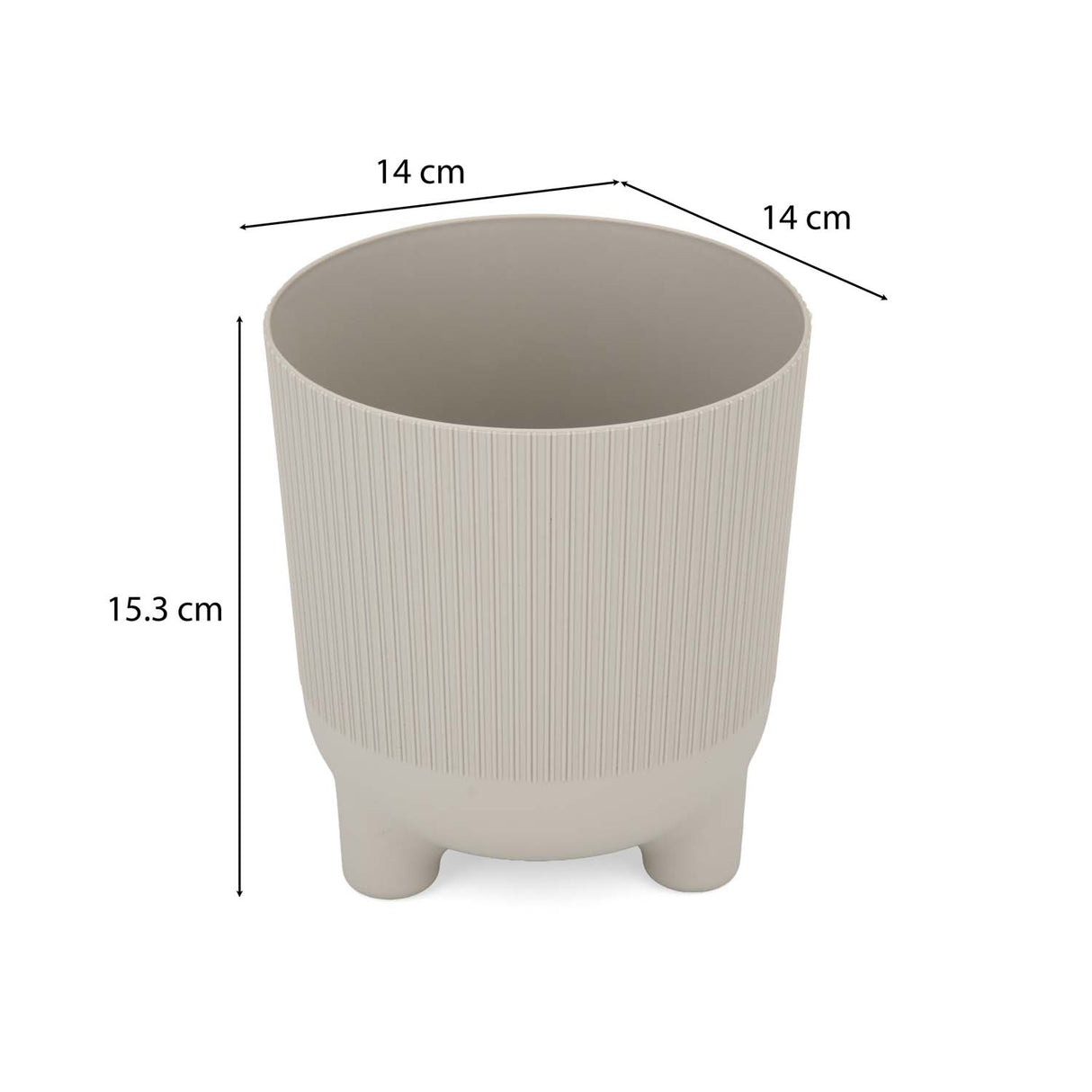 Recycled Mini Fluting Planter 15cm- Beige