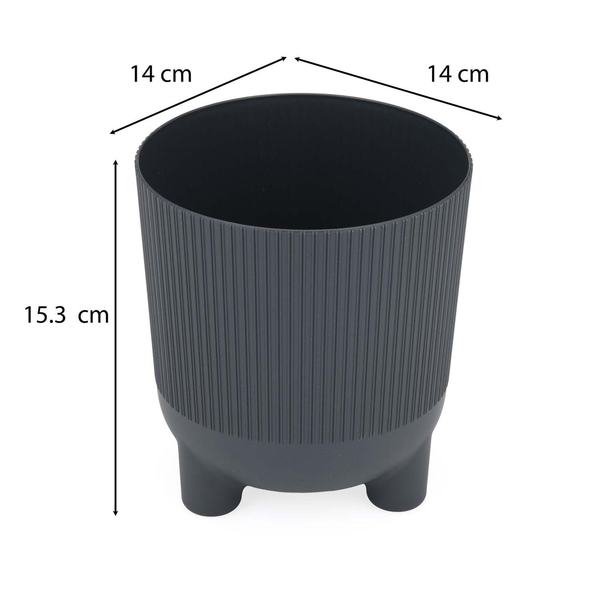 Recycled Mini Fluting Planter 15cm- Grey