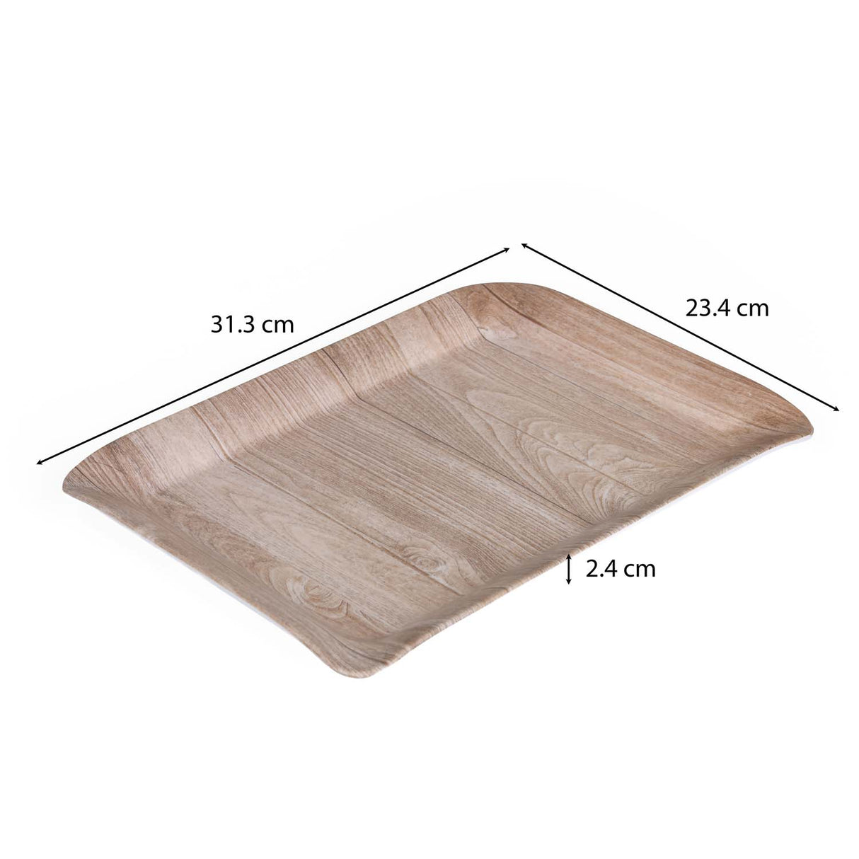 Square Shaped Melamine Serving Tray Medium- Beige
