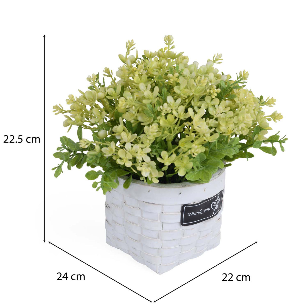 Milan Flower Potted Plant- Green