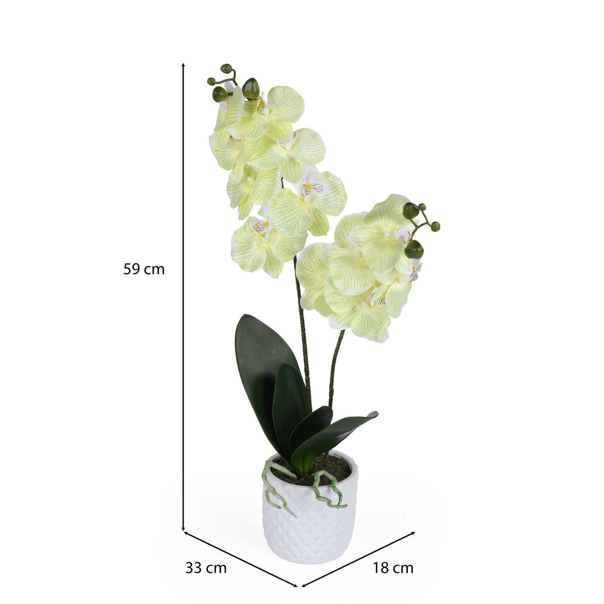 Elegant Orchid Artificial Potted Plant- Green