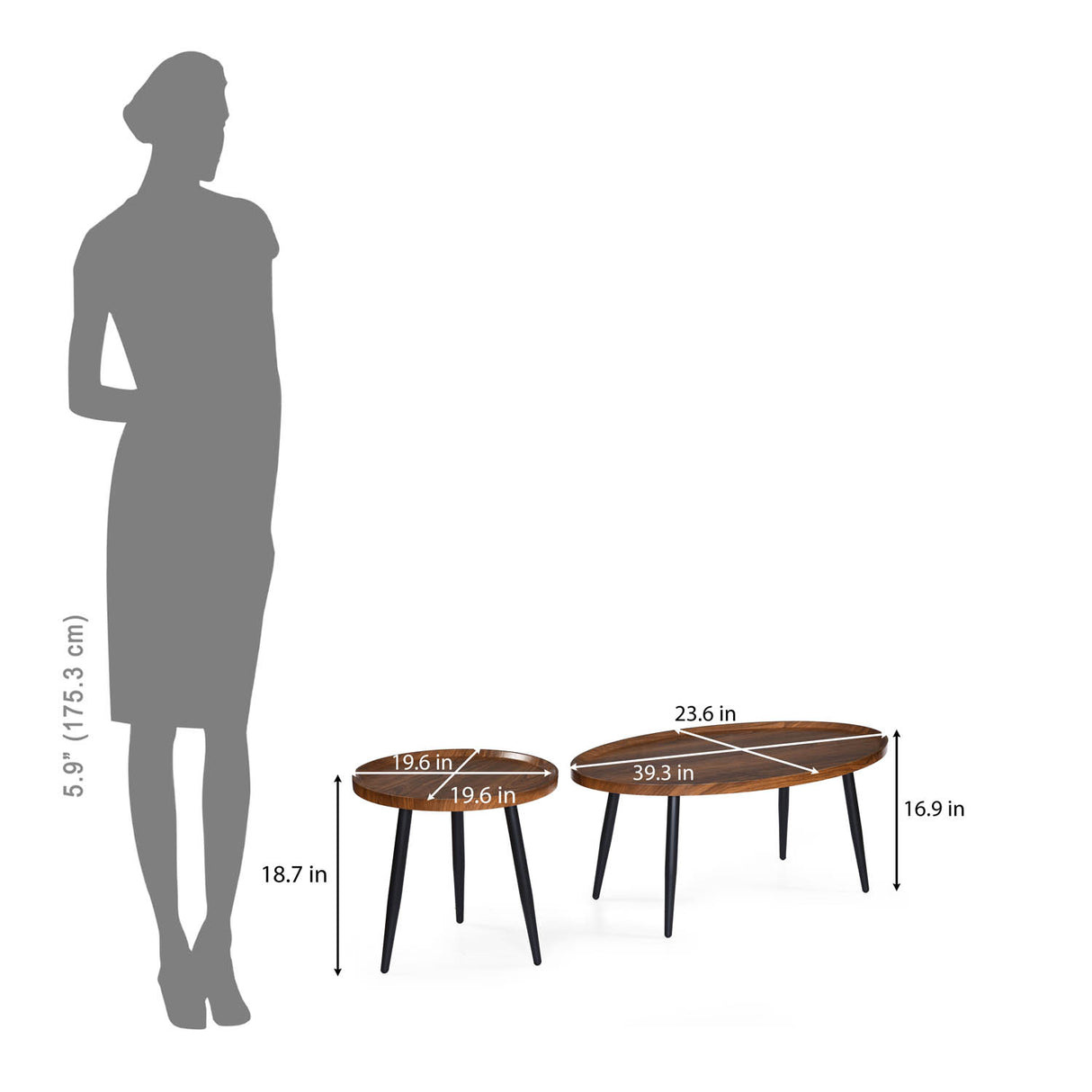 Ovie Center Table- Walnut Brown