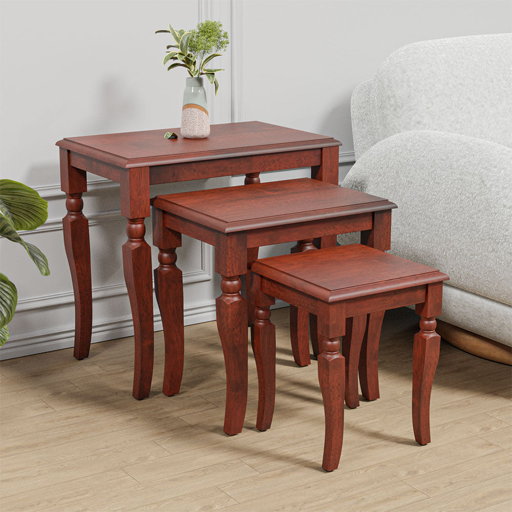 Nilkamal Zera Nest Tables Set Of 3 Brown