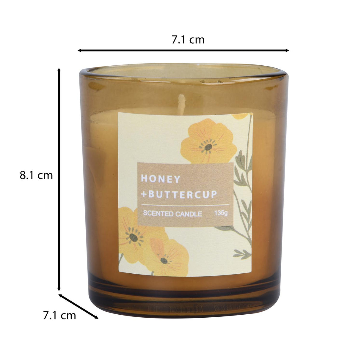 Breeze Town Honey Glass Candle- Light Yellow