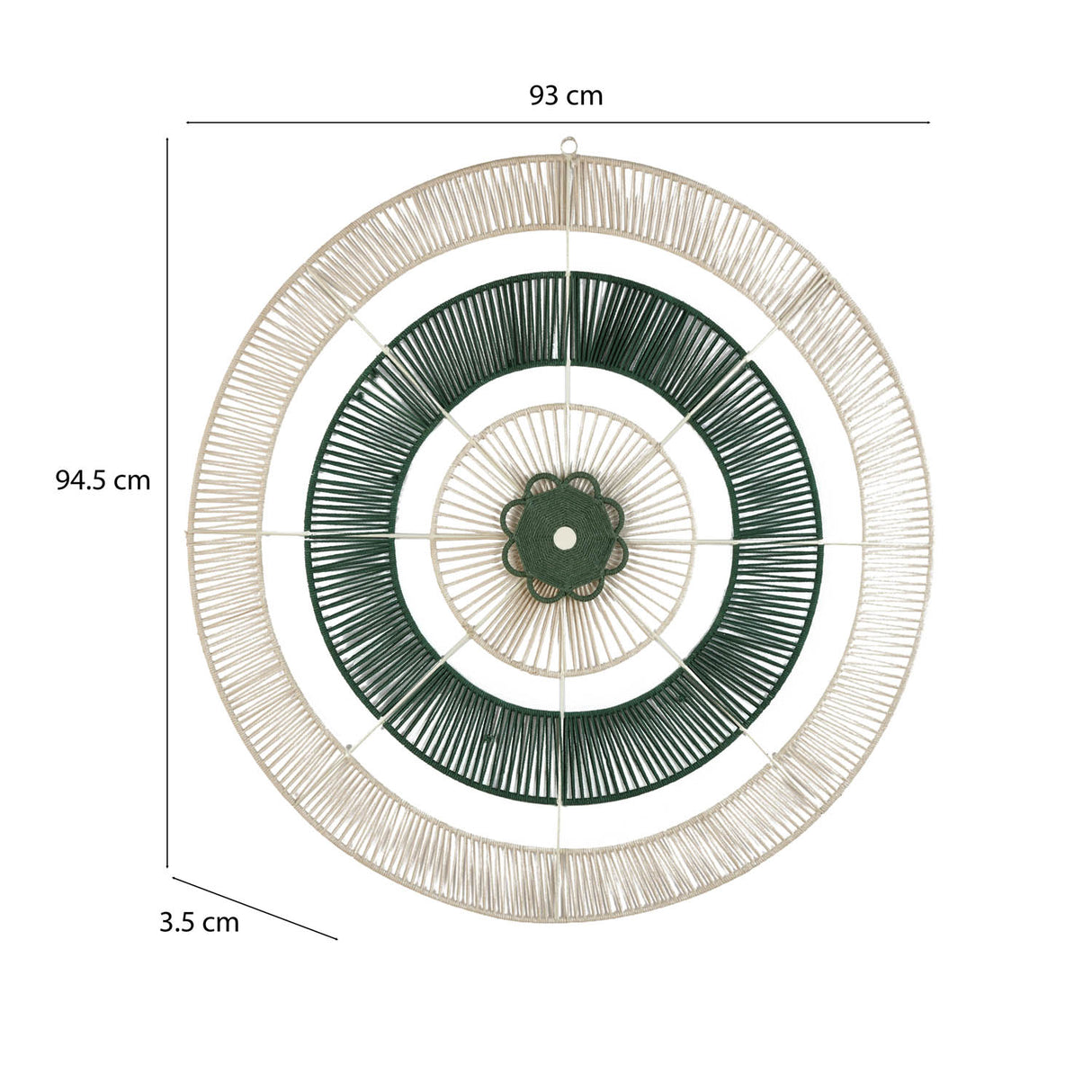 Radial Pattern Wall Decor- Green & Beige