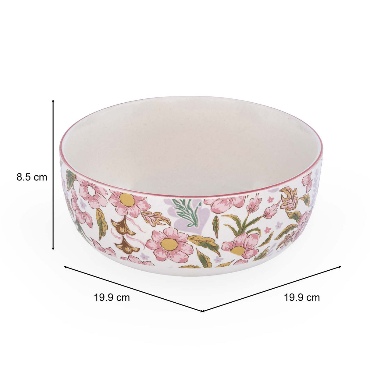 Floral Serving Bowl- Large, Pink