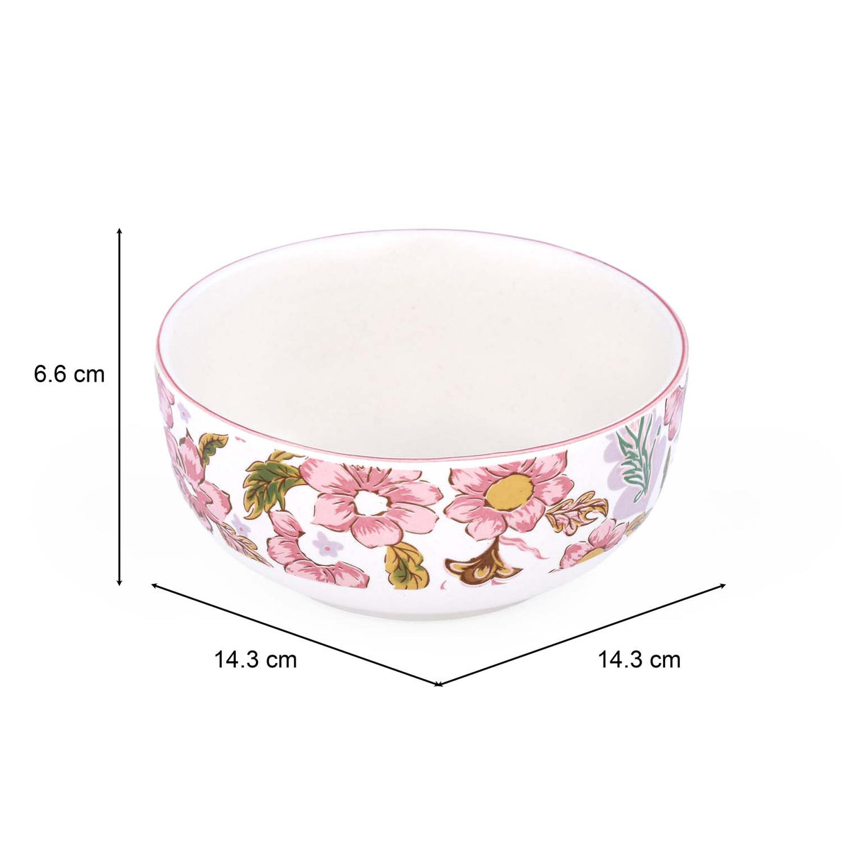 Floral Serving Bowl- Small, Pink