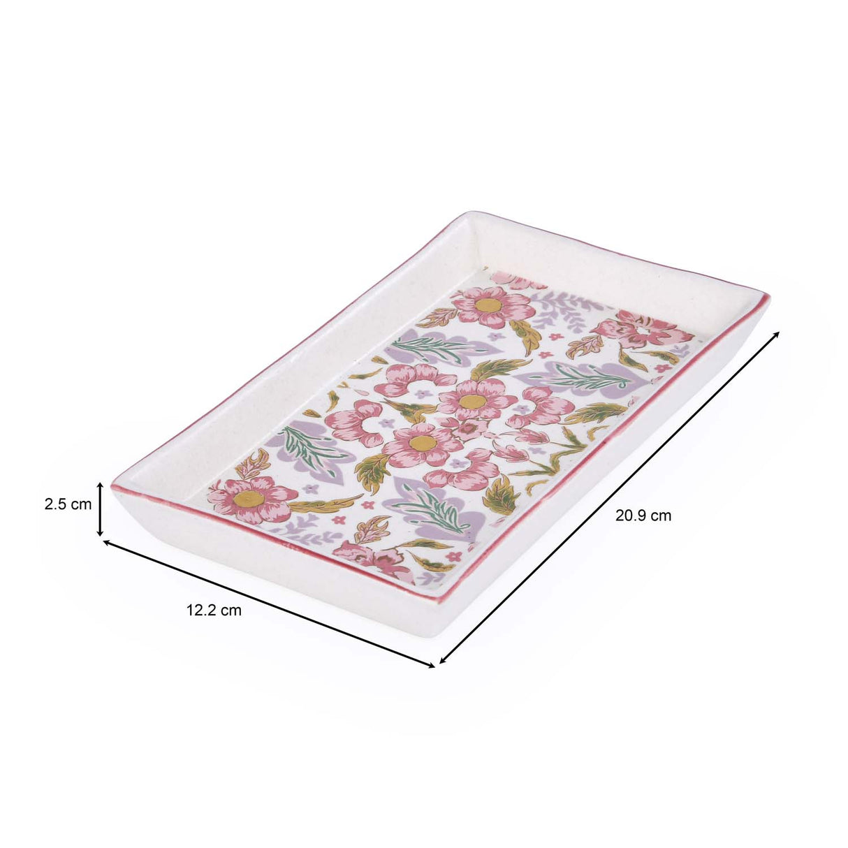 Floral Serving Platter- Pink