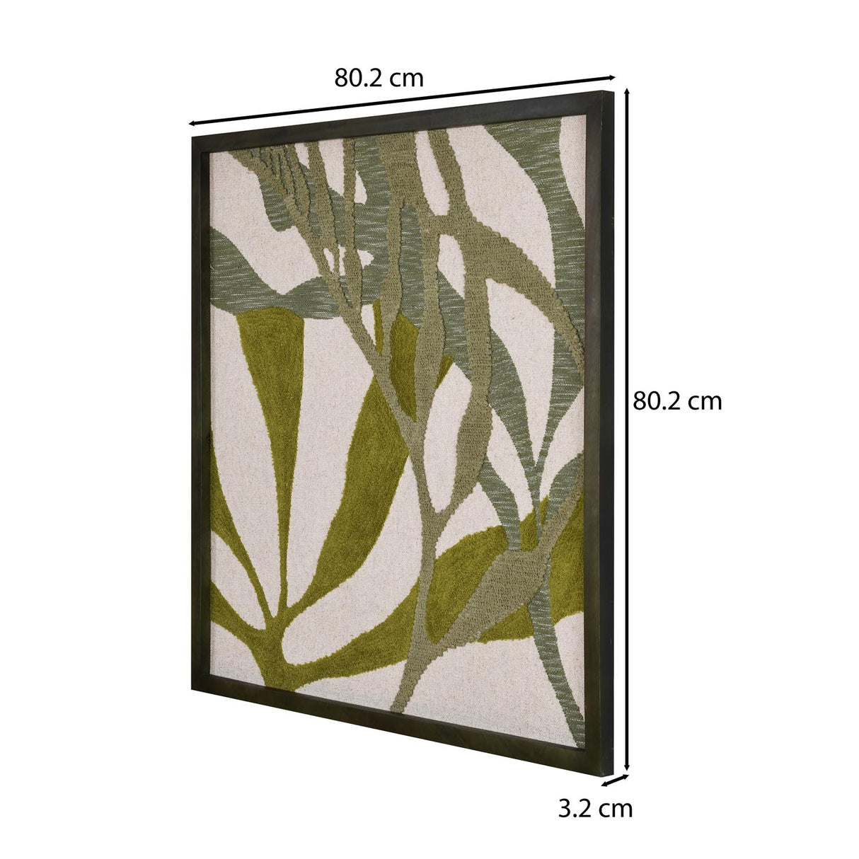 Garden Texture Embroidered Wall Art- Green