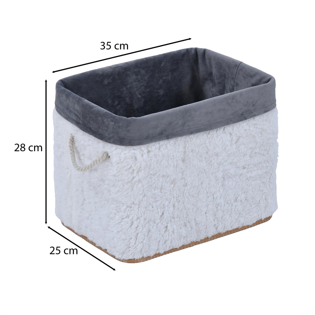 Plush Bamboo and Polyester Organiser Cover- White