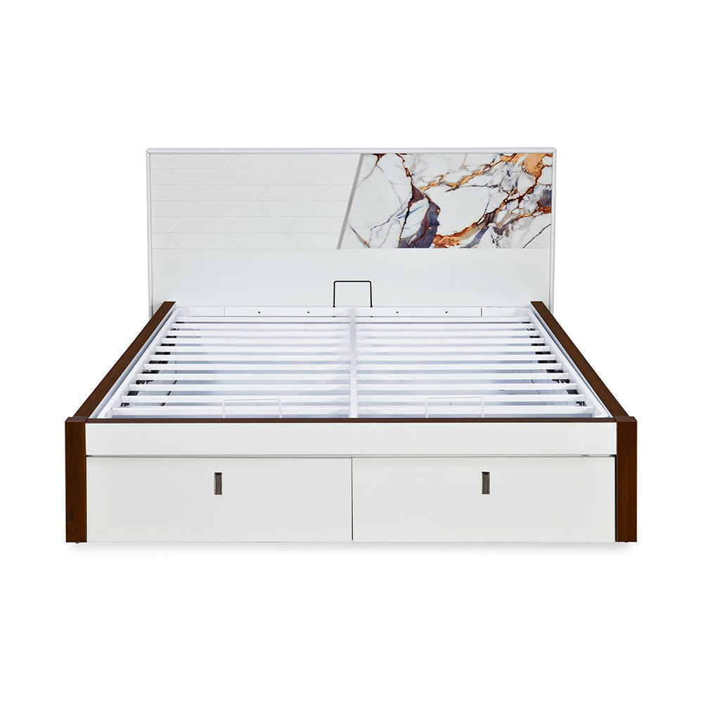 Galaxy Premier Bed with Hydraulic Storage (White)