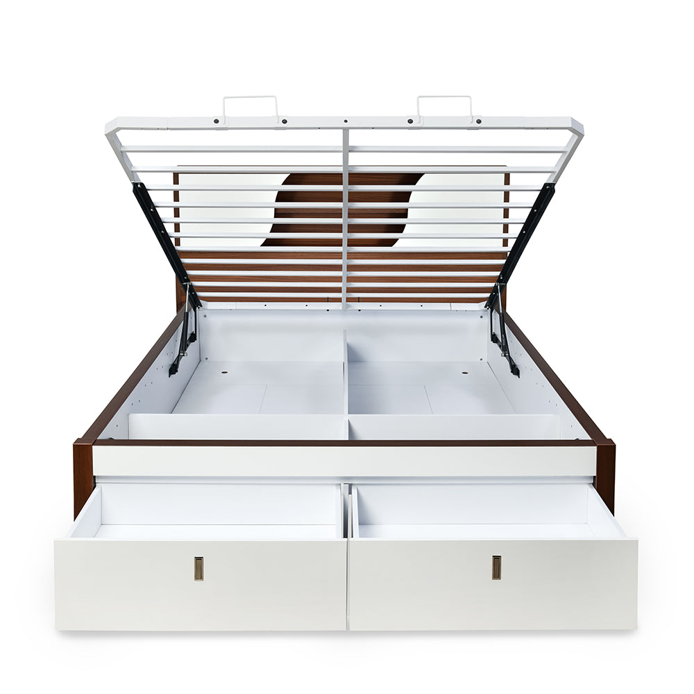 Malcom Premier Bed with Hydraulic Storage (White)