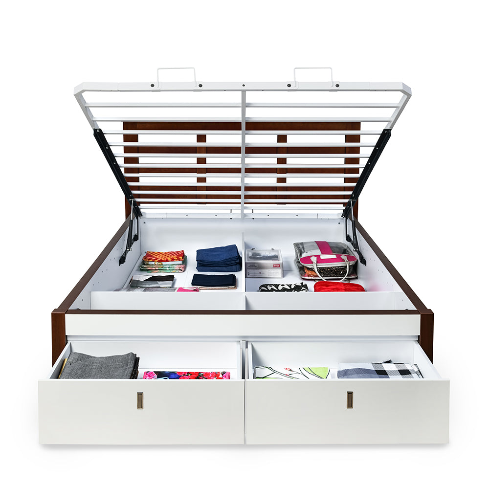 Maple Premier Bed with Hydraulic Storage (White)