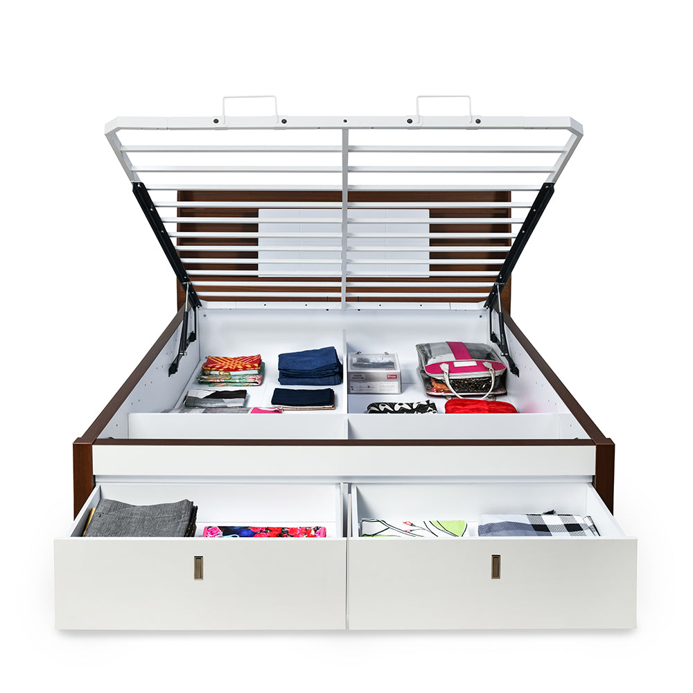 Ornate Premier Bed with Hydraulic Storage (White)
