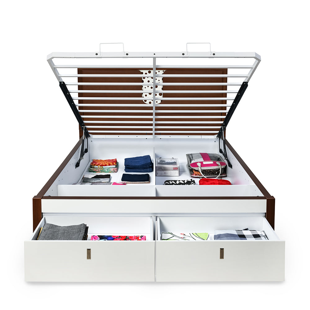 Noir Premier Bed with Hydraulic Storage (White)