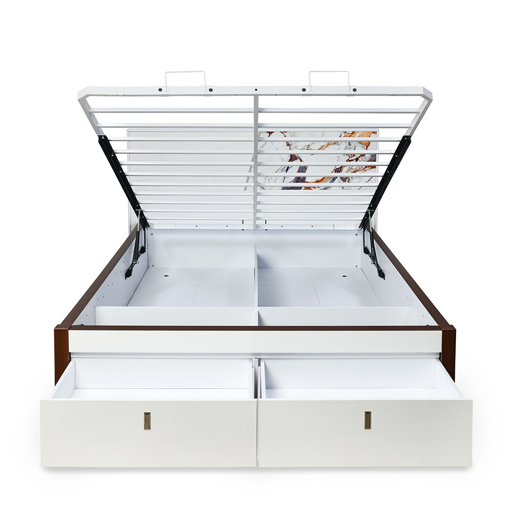 Galaxy Premier Bed with Hydraulic Storage (White)