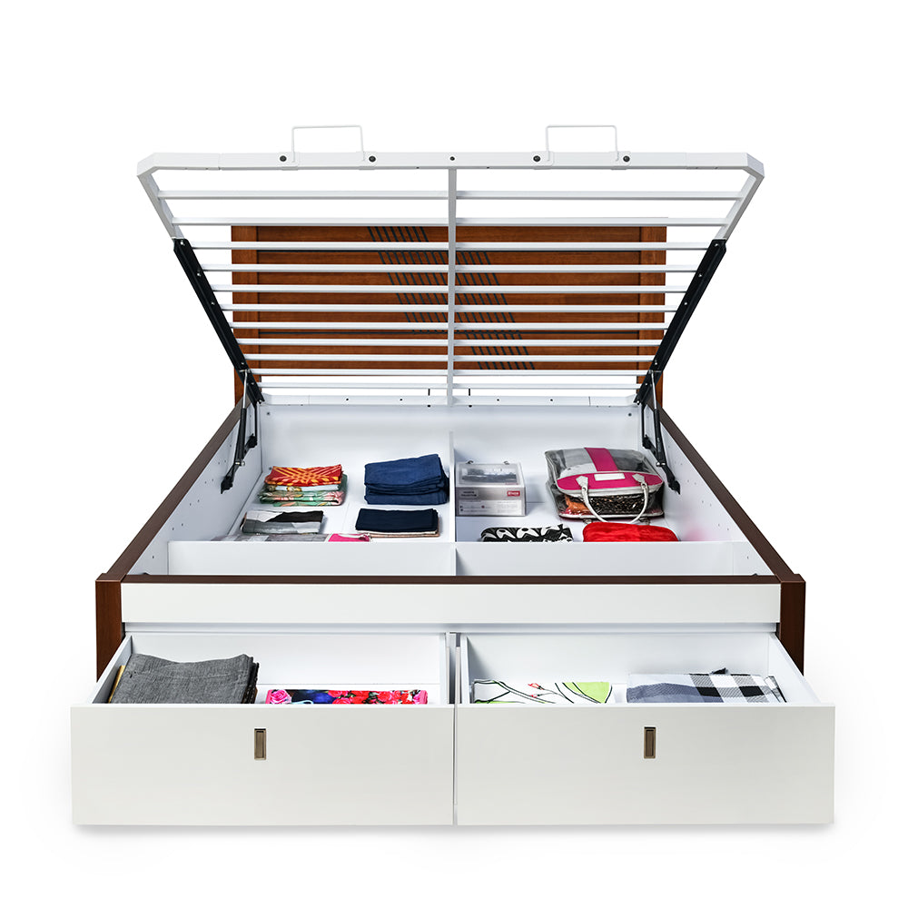 Electra Premier Bed with Hydraulic Storage (White)