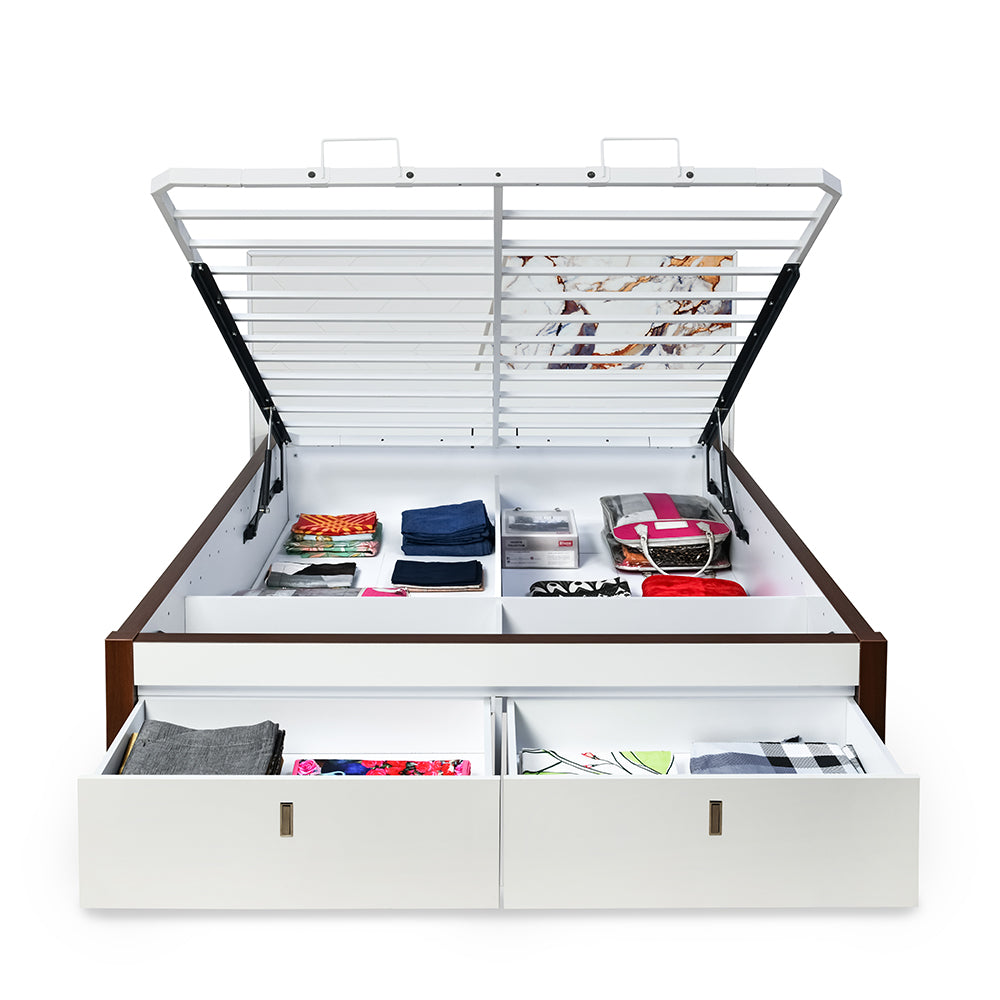 Galaxy Premier Bed with Hydraulic Storage (White)