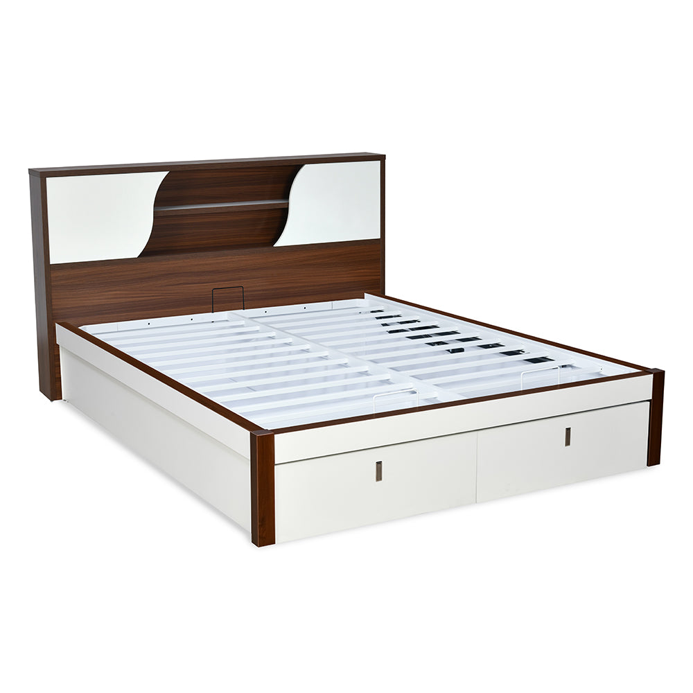 Malcom Premier Bed with Hydraulic Storage (White)