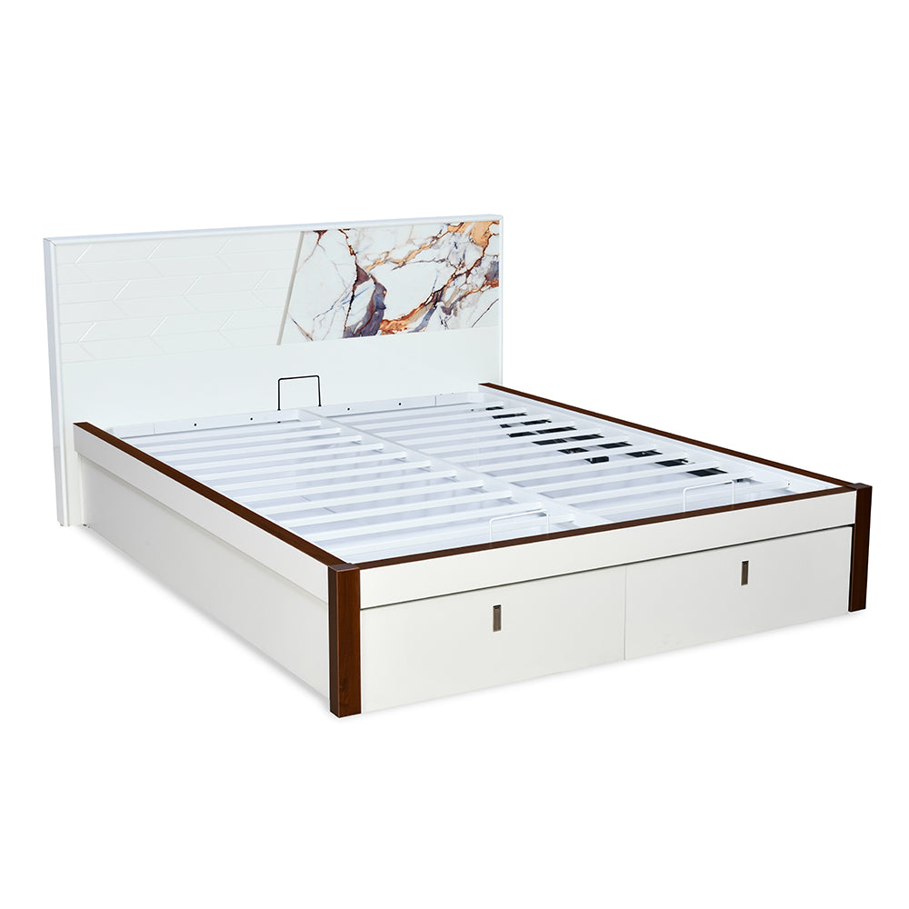 Galaxy Premier Bed with Hydraulic Storage (White)