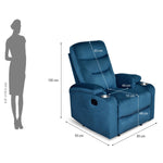 Parlor Massage Chair with Manual Recliner (Blue)