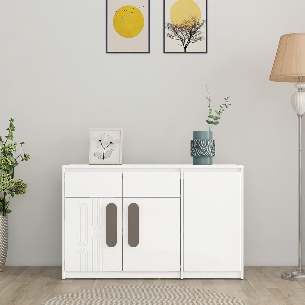 Nilkamal Agnes Engineered Wood Sideboard Cabinet (White)
