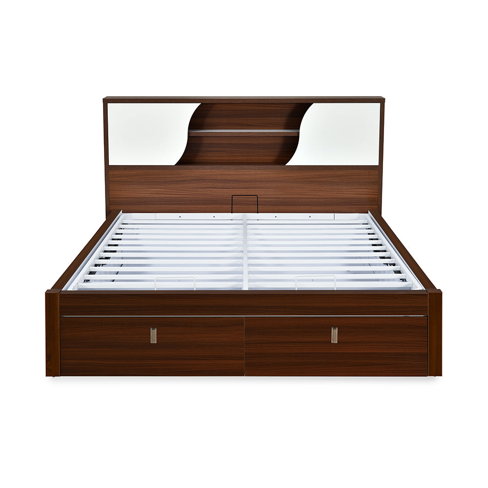 Malcom Premier Bed with Hydraulic Storage (Walnut)