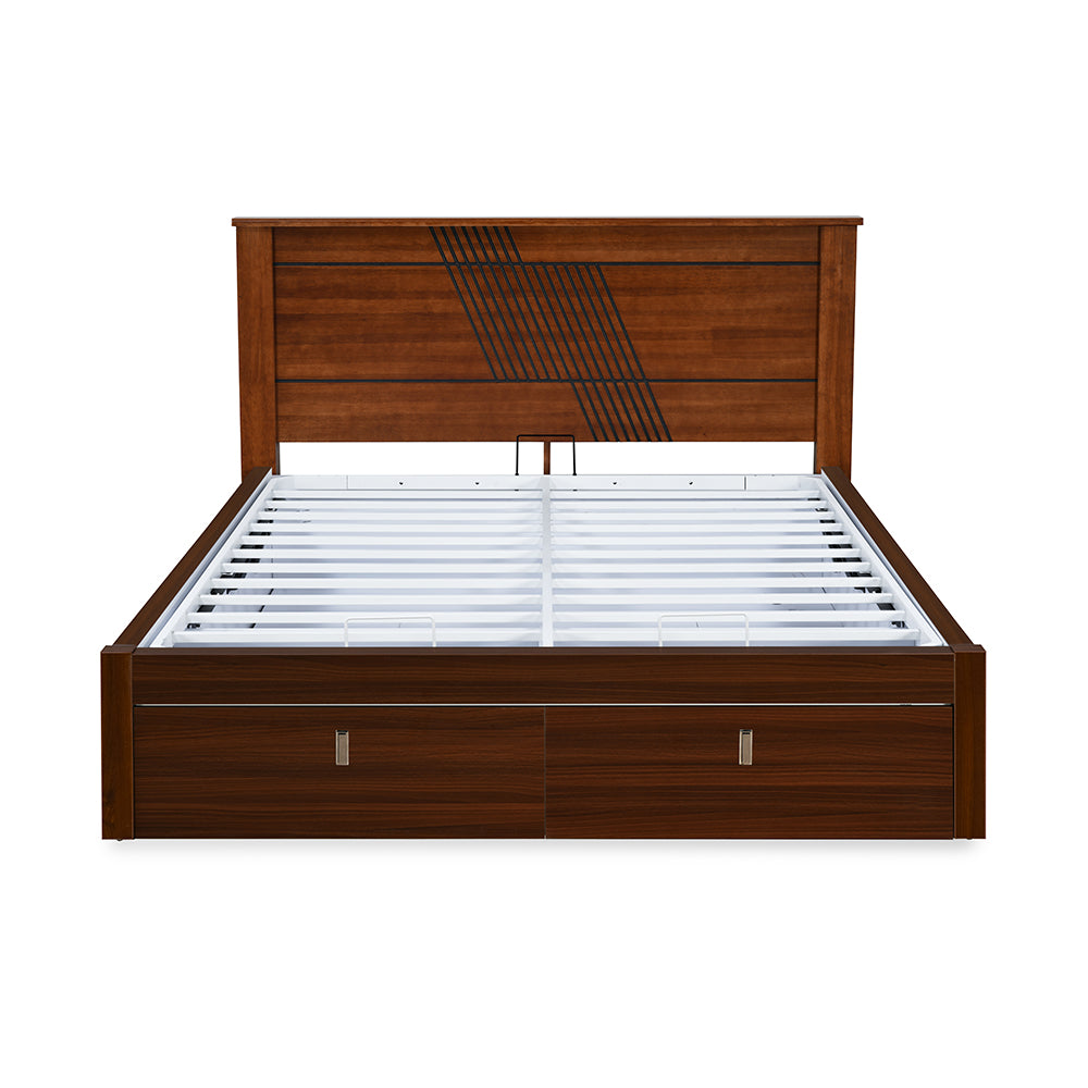 Electra Premier Bed with Hydraulic Storage (Walnut)