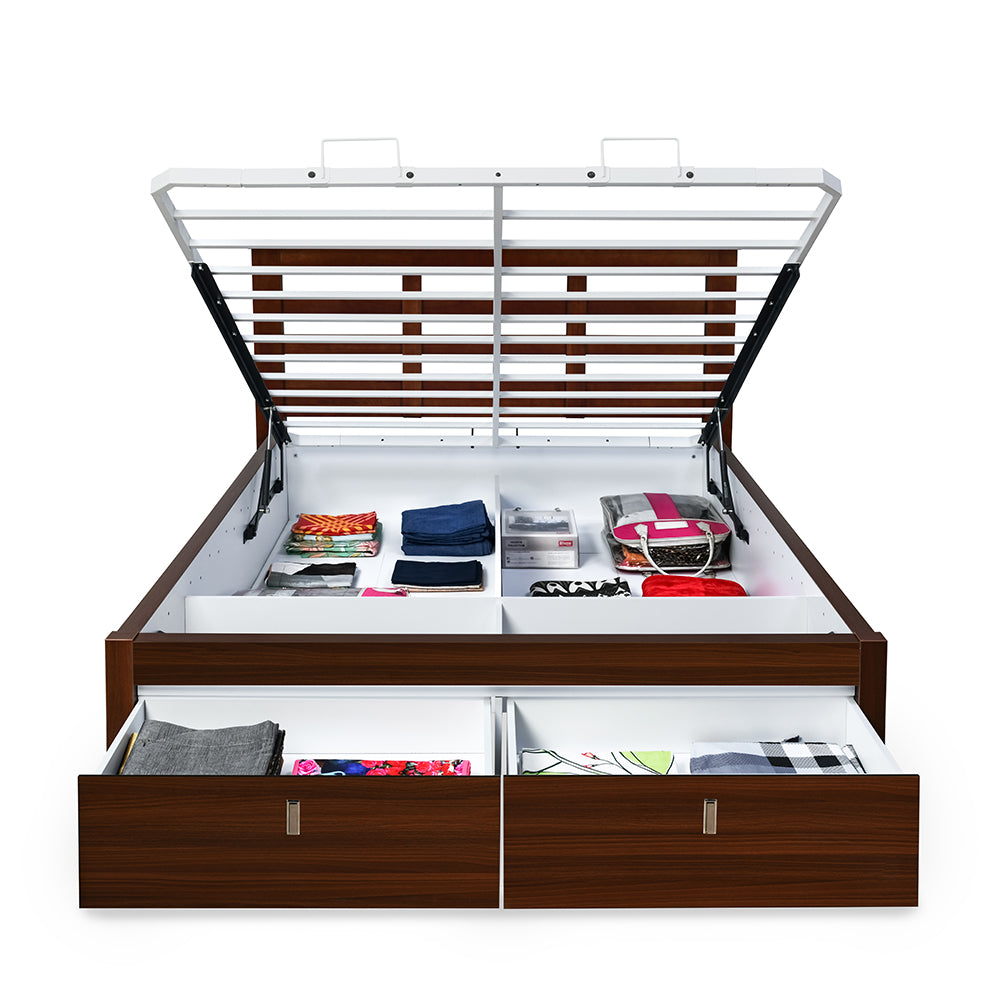 Maple Premier Bed with Hydraulic Storage (Walnut)