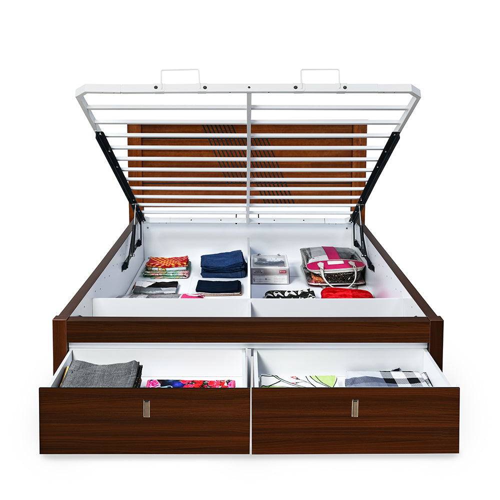 Electra Premier Bed with Hydraulic Storage (Walnut)