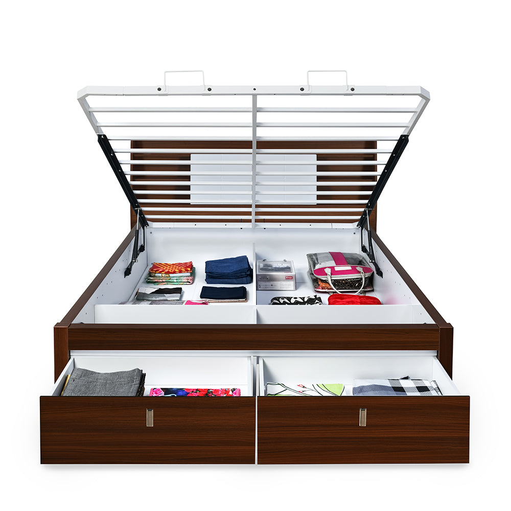 Ornate Premier Bed with Hydraulic Storage (Walnut)