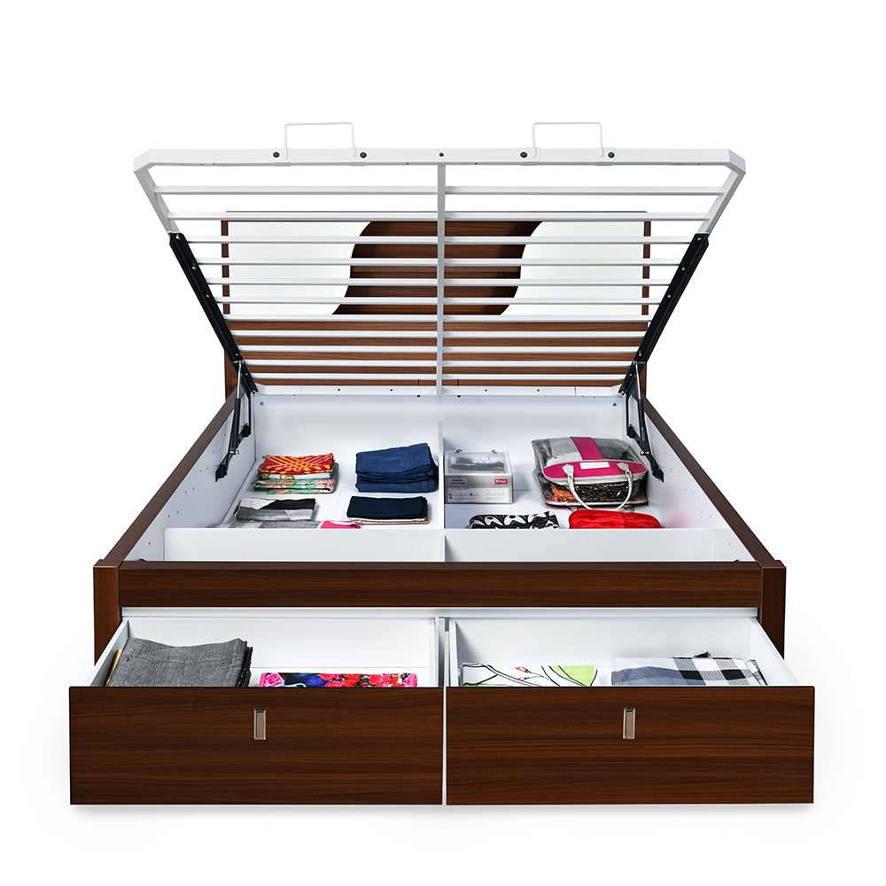 Malcom Premier Bed with Hydraulic Storage (Walnut)