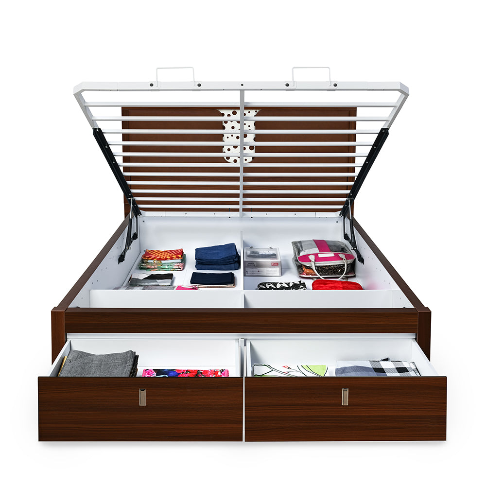 Noir Premier Bed with Hydraulic Storage (Walnut)