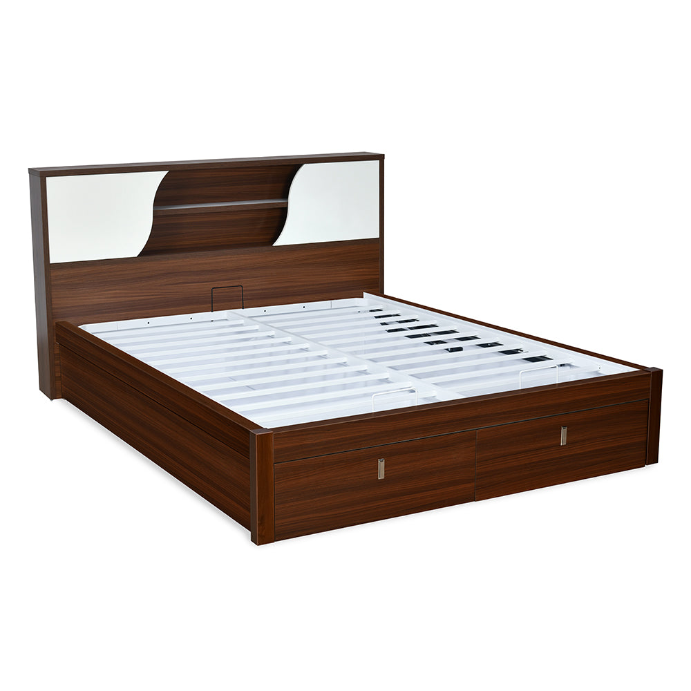 Malcom Premier Bed with Hydraulic Storage (Walnut)