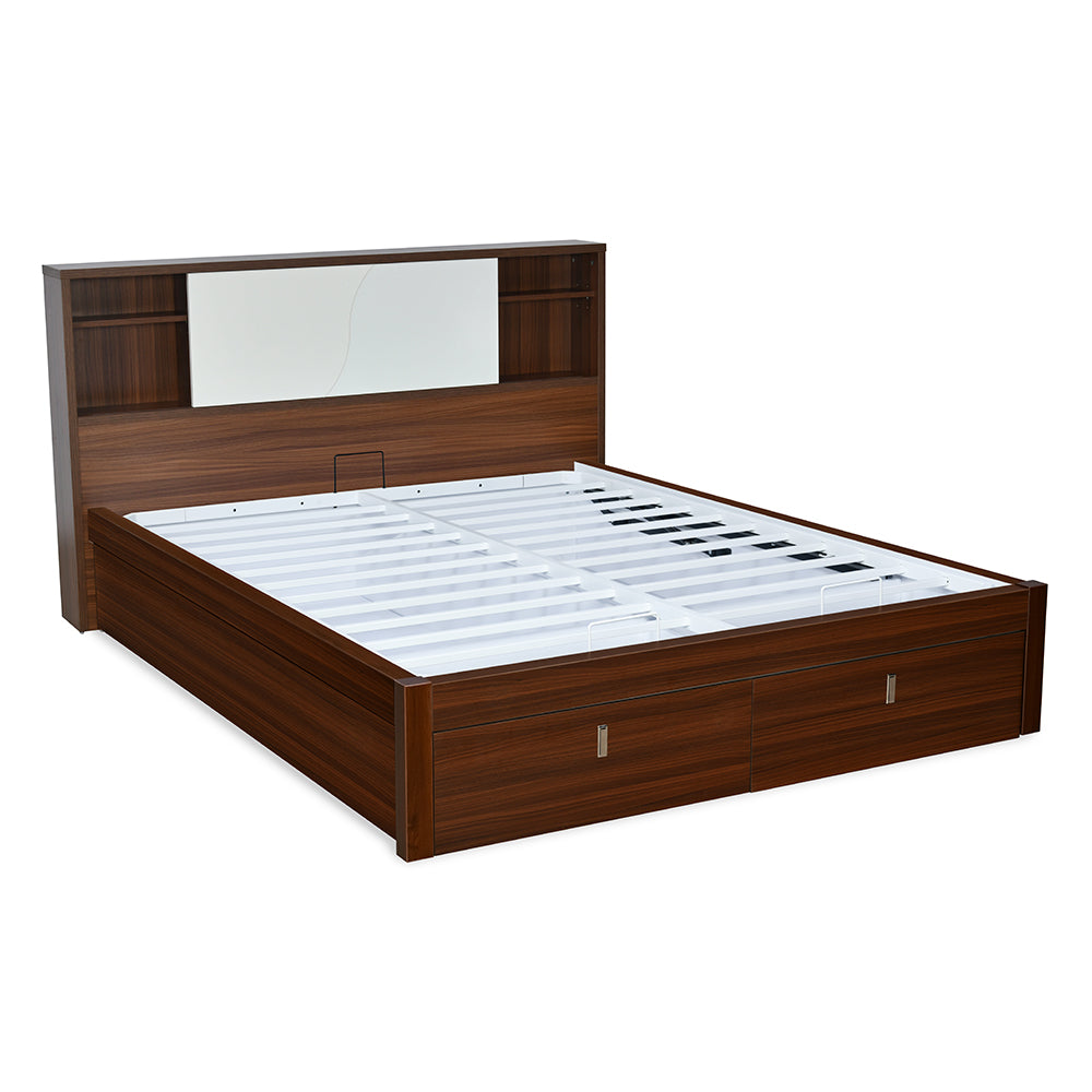 Malcom Premier Bed with Hydraulic Storage (Walnut)