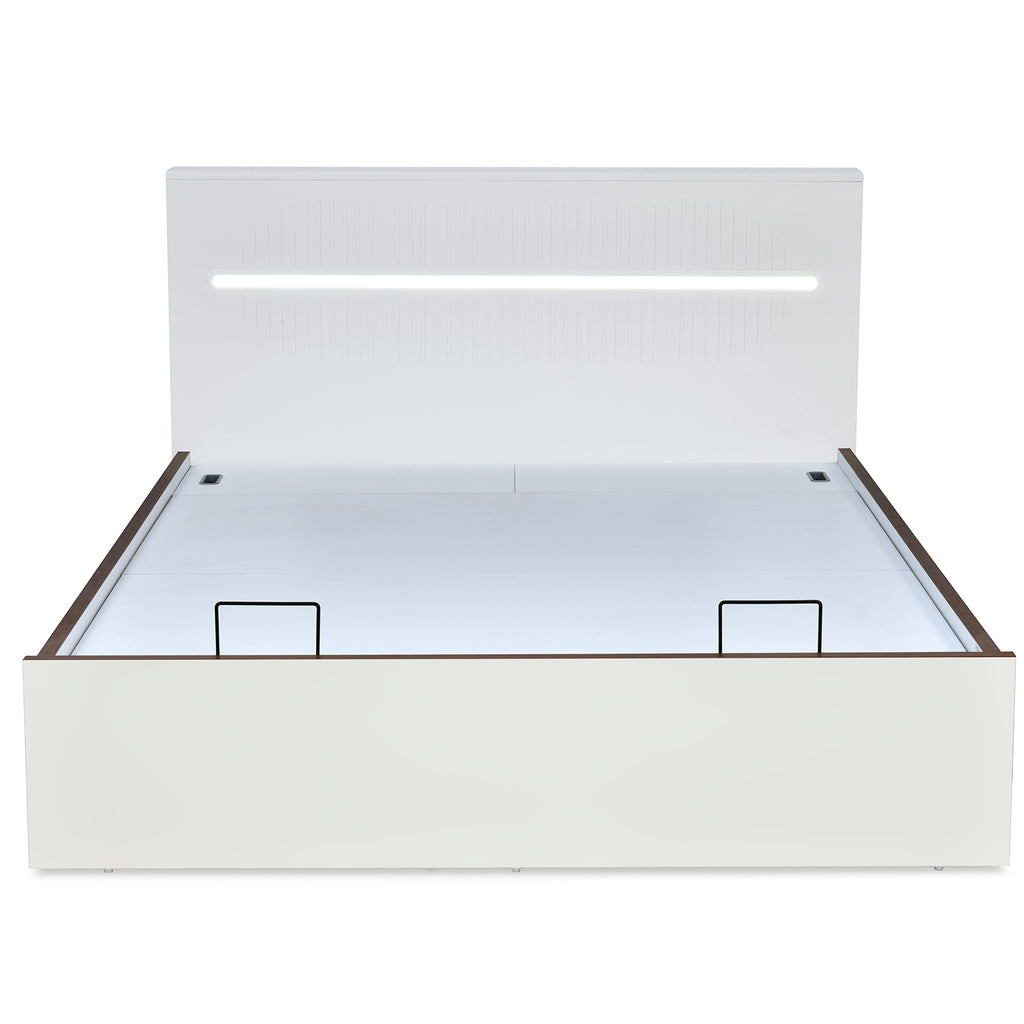 Capsule Prime Bed with Semi Hydraulic Storage (White)