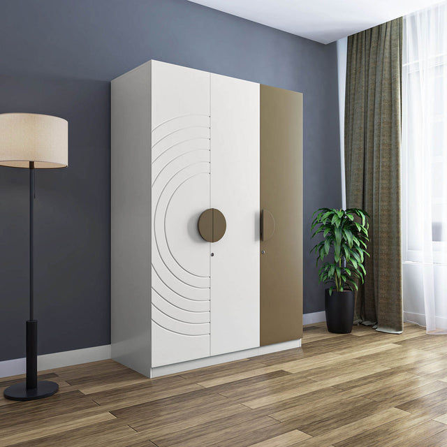 Nilkamal Cassini 3 Door Wardrobe With Led Light (White)