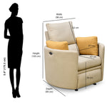 Arias Cherish 1 Seater Electric Rocker Sofa Recliner with Cushions- Sand Beige