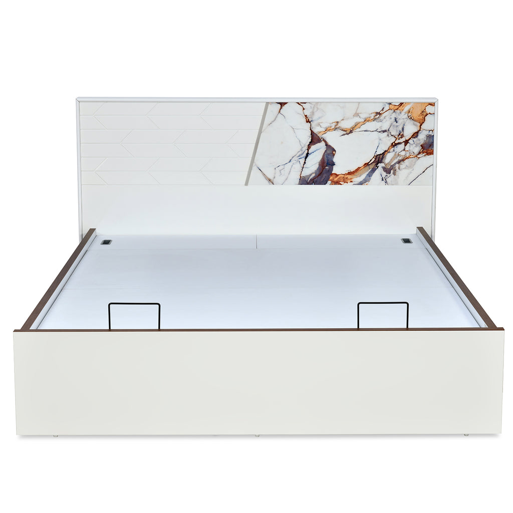 Galaxy Prime Bed with Semi Hydraulic Storage (White)