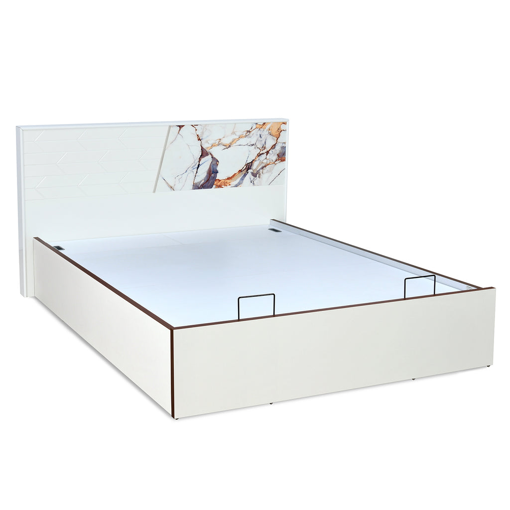 Galaxy Prime Bed with Semi Hydraulic Storage (White)