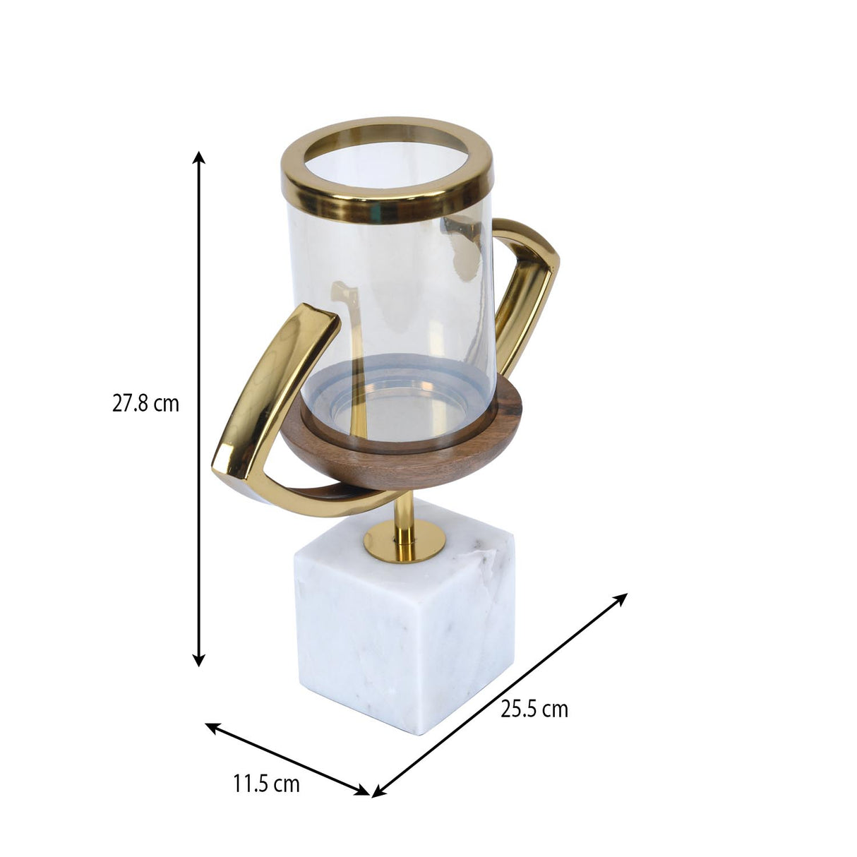 Decorative Eye Shape Candle Holder- Gold & White
