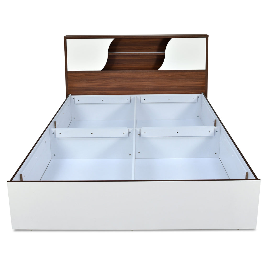 Malcom Max Bed with Box Storage (White)