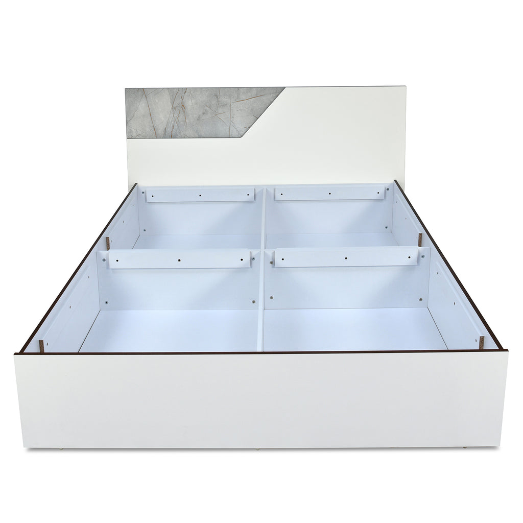 Asta Max Bed with Box Storage (White)