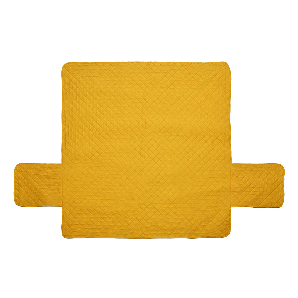 3 Seater Reversible Sofa Cover 179 cm x 279 cm (Mustard & Brown)