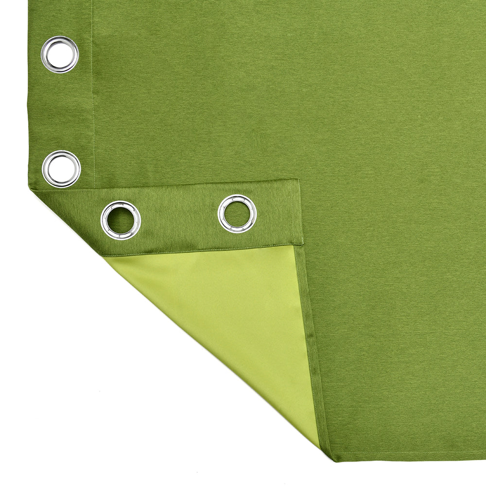 Visto Solid Blackout 7 Ft Polyester Door Curtains Set of 2 (Green)