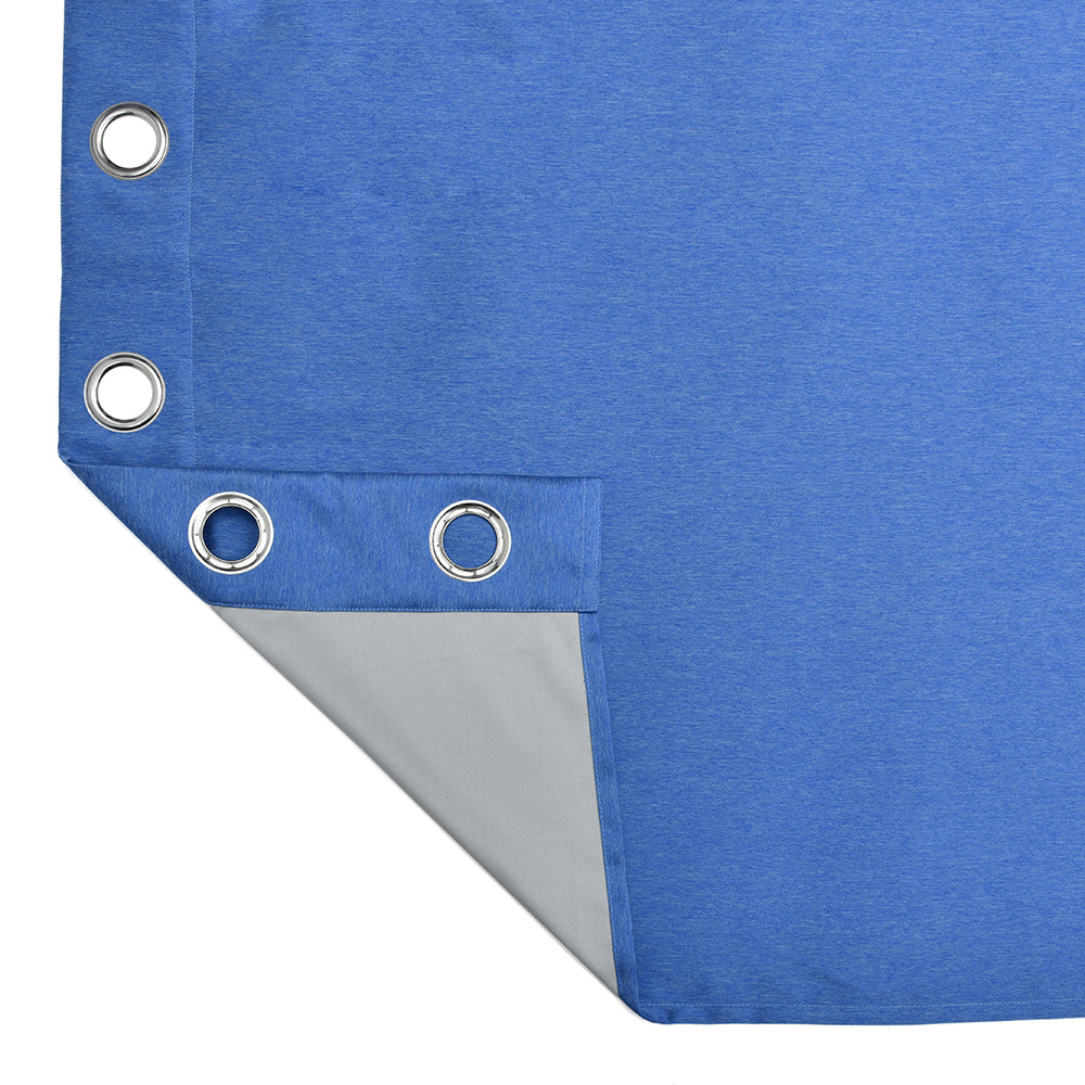 Visto Solid Blackout 9 Ft Polyester Long Door Curtains Set of 2 (Dark Blue)