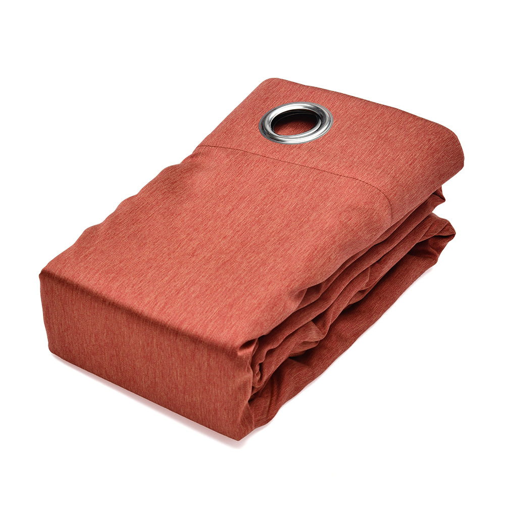 Visto Solid Blackout 5 Ft Polyester Window Curtains Set of 2 (Rust)