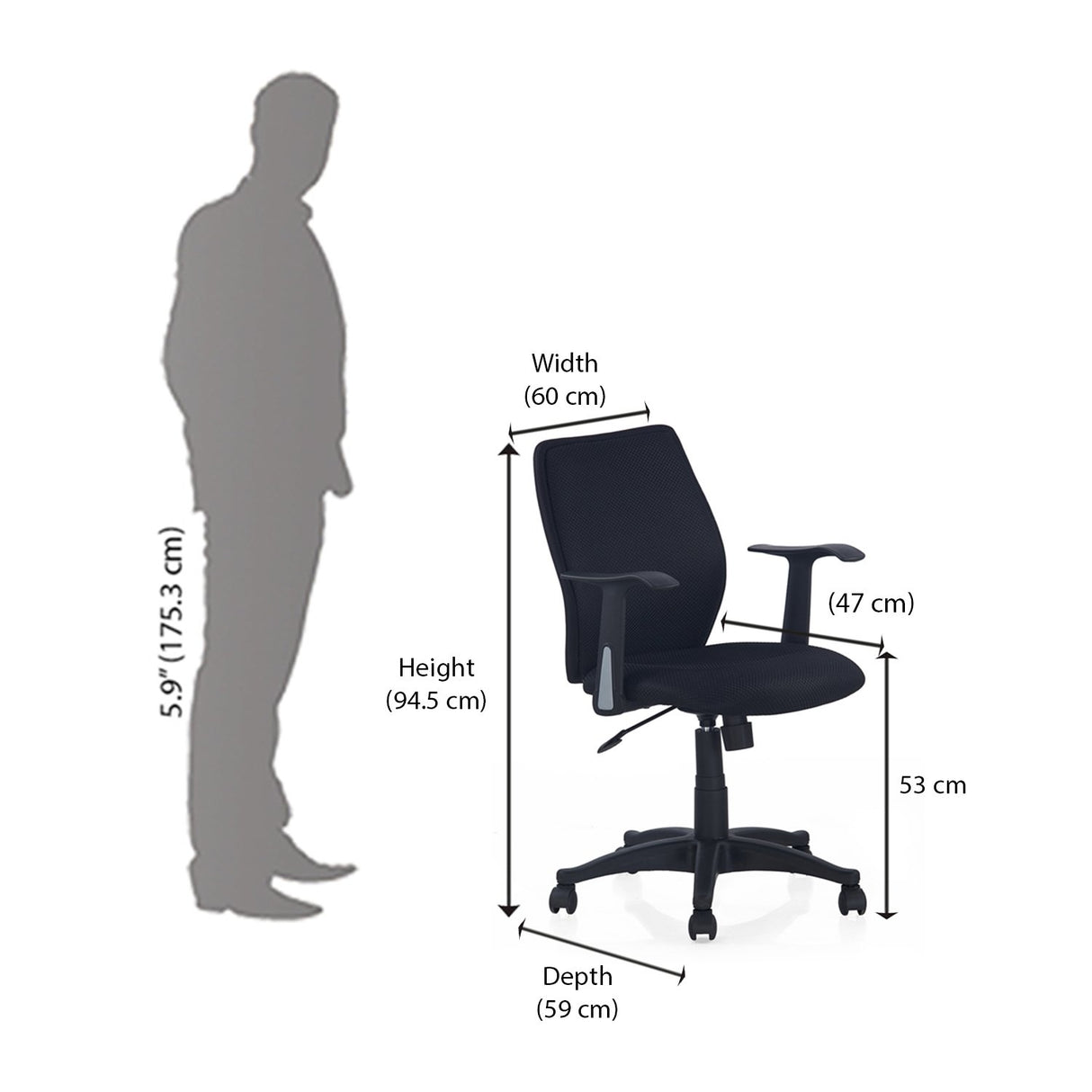 Blaze Mid Back Chair (Black)